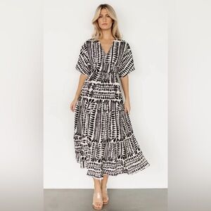 Baltic Born Austin Black and Cream Kimono Maxi Dress size Medium